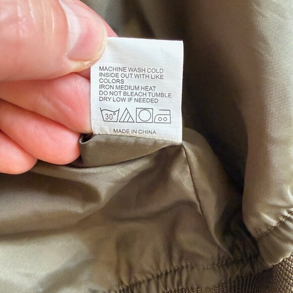 INSO Collection Womens SZ S Army Green Nylon BOMBER Zip Up Jacket Arm Pocket - Picture 7 of 13